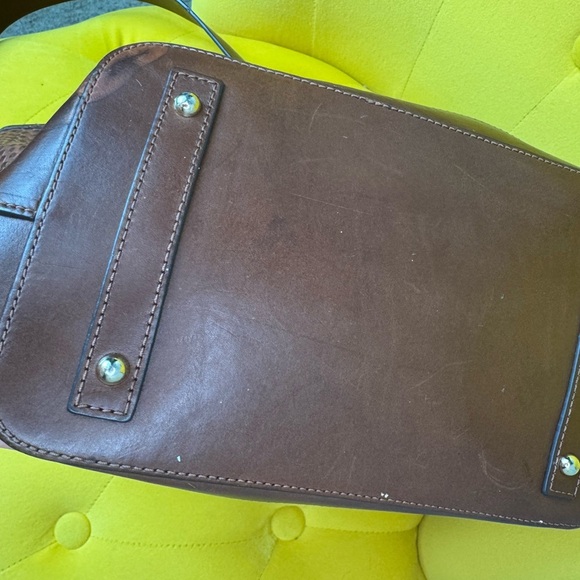 Dooney & Bourke Brown Textured Leather Shoulder Bag - Picture 7 of 16